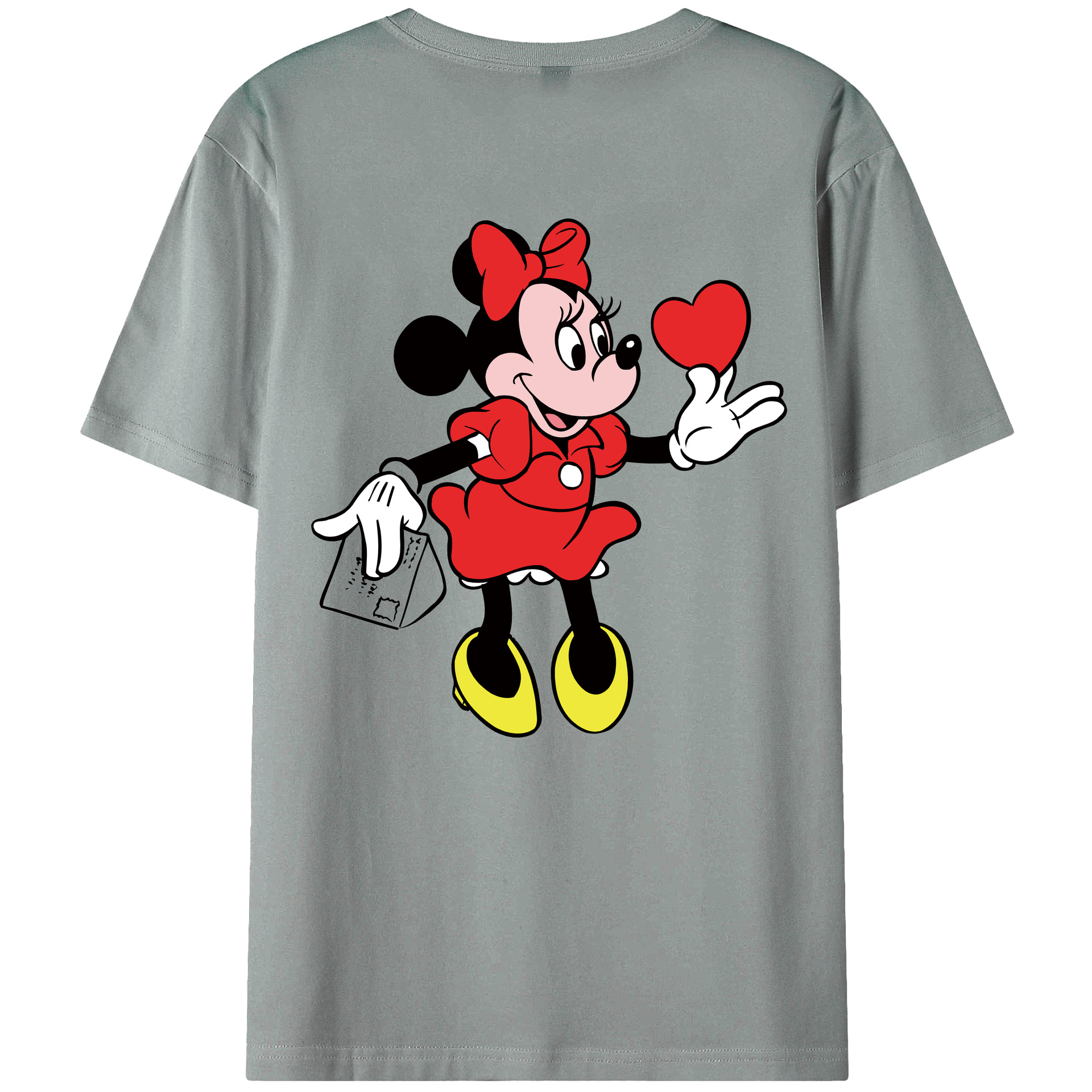 ミッキーマウス Mickey Mouse 綿100％ メンズ半袖Tシャツ（バックプリント） 通気性